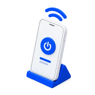 Mobile application with a VPN connection button