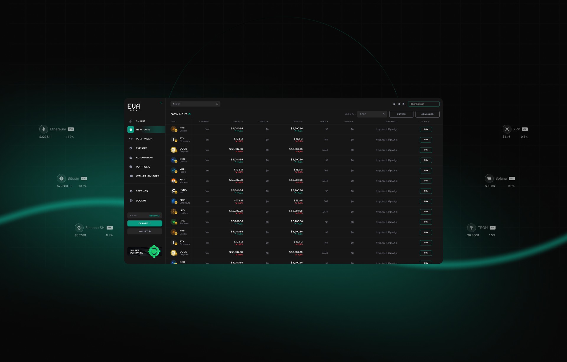 Platform for DEX trading — main case image