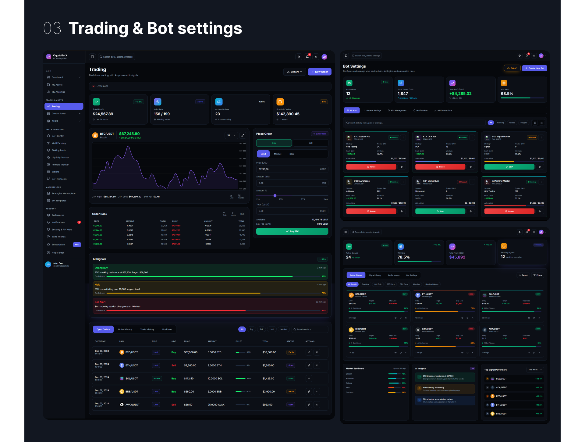 AI Trading CRM — скриншот интерфейса (3)