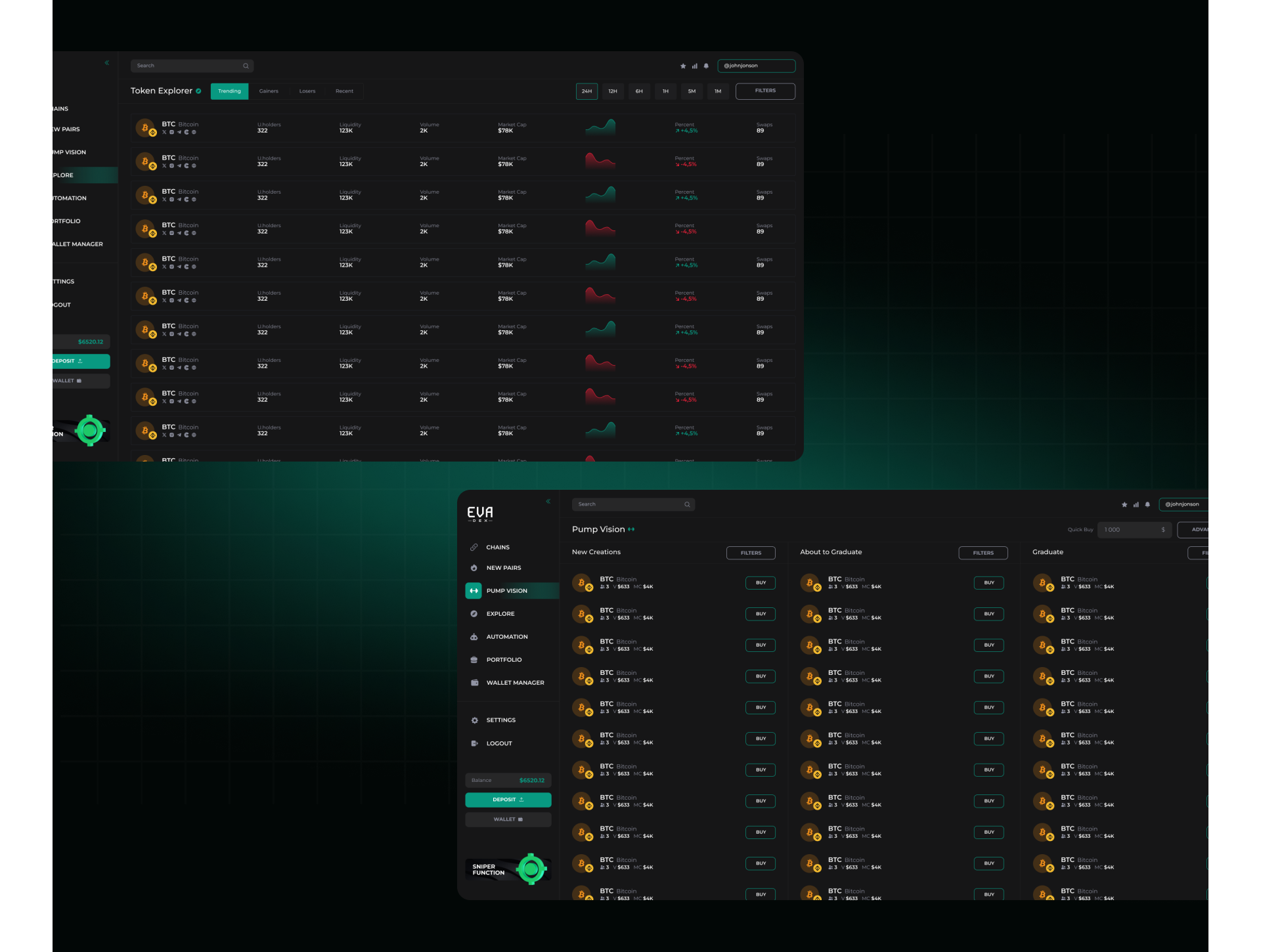 Platform for DEX trading — interface screenshot (4)