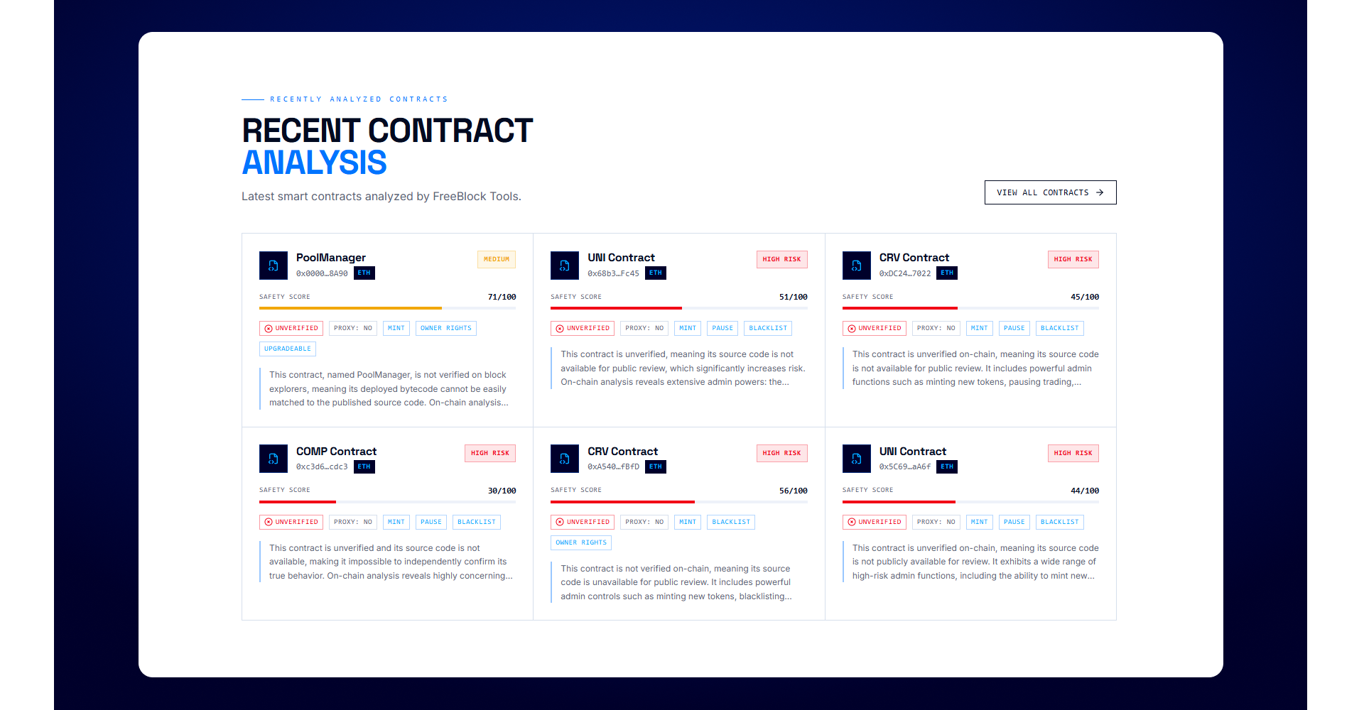 AI-powered Web3-платформа для анализа токенов и смарт-контрактов — скриншот интерфейса (3)
