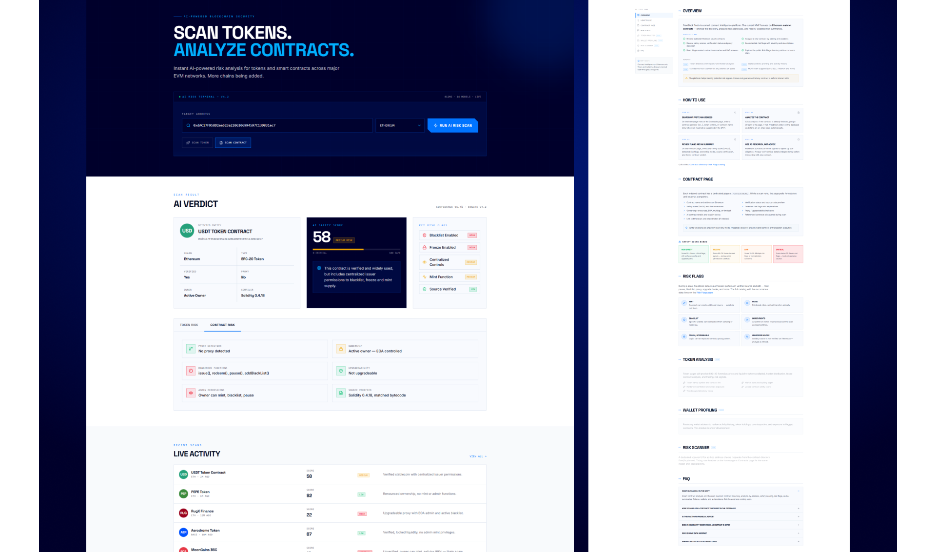 AI-powered Web3-платформа для анализа токенов и смарт-контрактов — скриншот интерфейса (7)